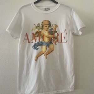 RSQ LA Collective ‘AMORE’ Vintage White T Shirt